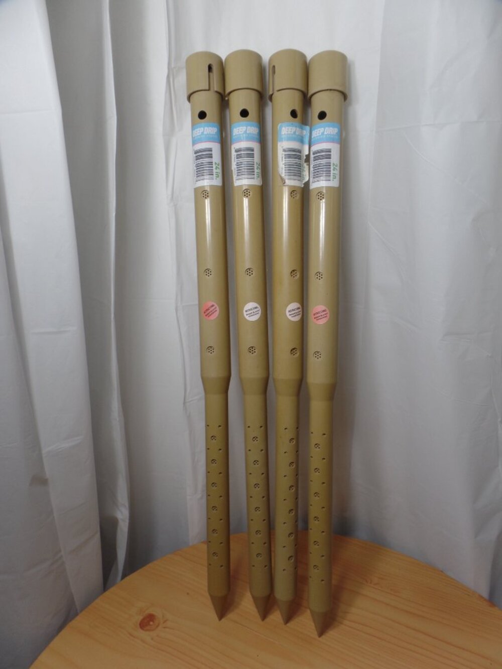 Deep Drip Watering Stakes 24" - 4 pack Tan - New, Old Stock